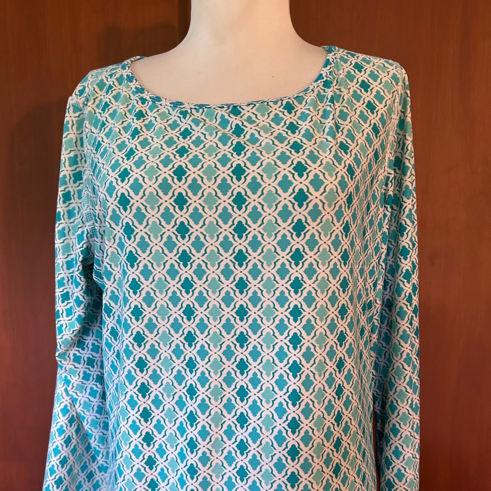 Cabana Life aqua Long Sleeve Sheath Dress - Picture 5 of 5